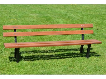 Banc en bois exotique et pieds en fonte Reims