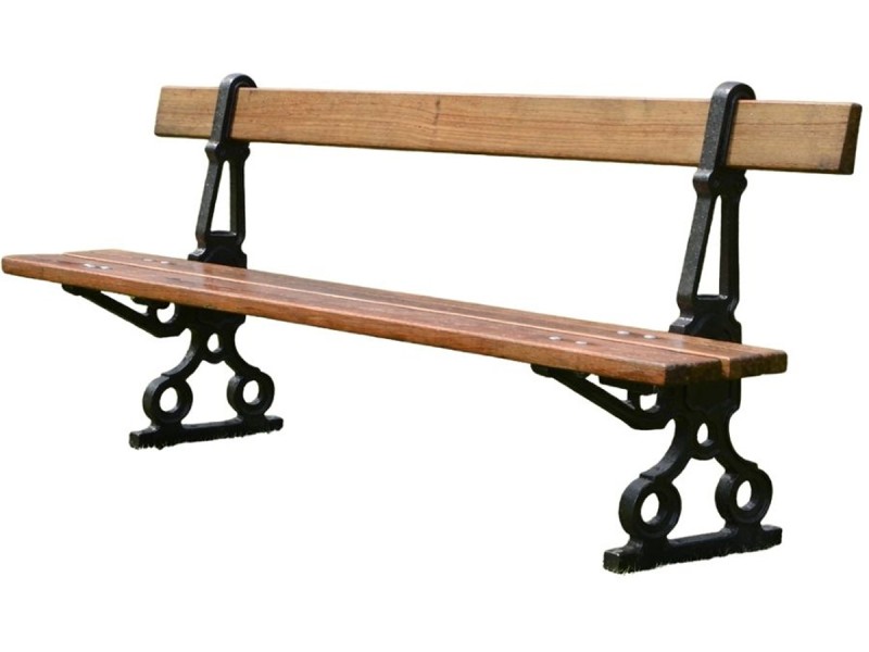Banc en bois et pieds en fonte Paris Double