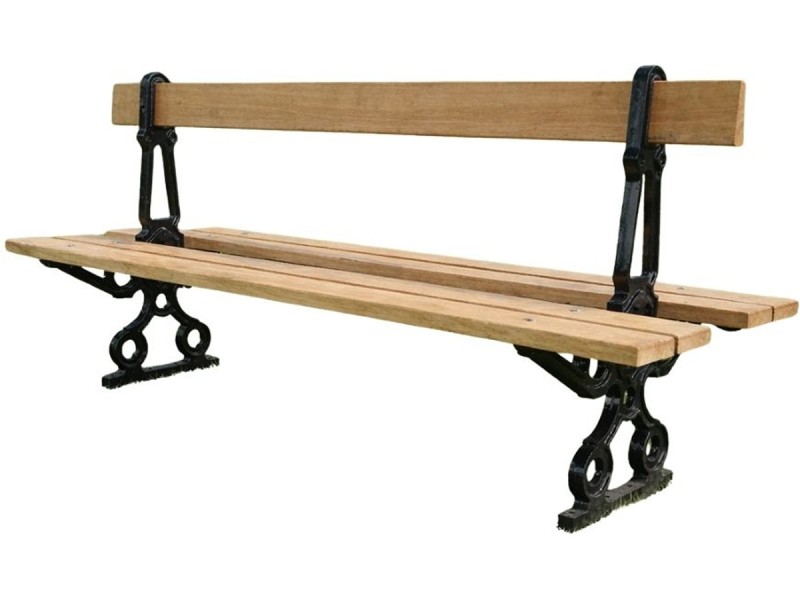 Banc en bois et pieds en fonte Paris Simple