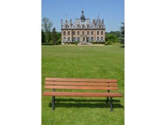 Banc en bois exotique et pieds en fonte Montpellier