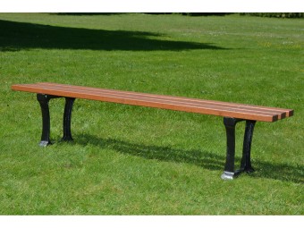 Banquette en bois exotique et pieds en fonte Lilles