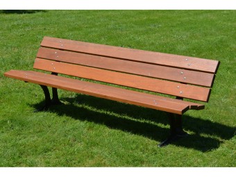 Banc en bois exotique et pieds en fonte Nice