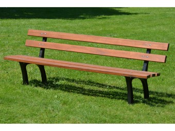 Banc en bois exotique et pieds en fonte Reims