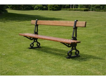 Banc en bois et pieds en fonte Paris Double