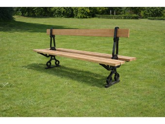 Banc en bois et pieds en fonte Paris Simple