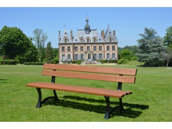 Banc en bois exotique et pieds en fonte Rennes