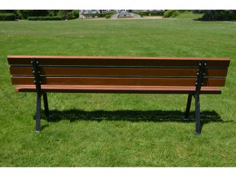 Banc en bois exotique et pieds en fonte Montpellier