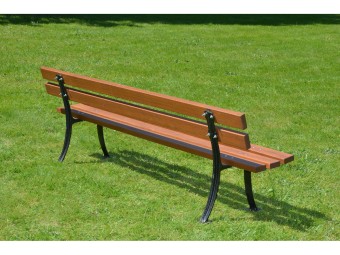 Banc en bois exotique et pieds en fonte Toulouse