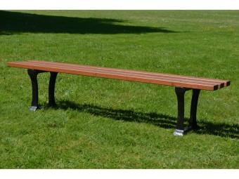 Banquette en bois exotique et pieds en fonte Lilles