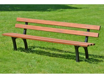 Banc en bois exotique et pieds en fonte Reims