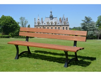 Banc en bois exotique et pieds en fonte Rennes