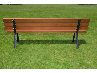 Banc en bois exotique et pieds en fonte Montpellier