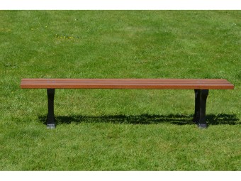 Banquette en bois exotique et pieds en fonte Lilles