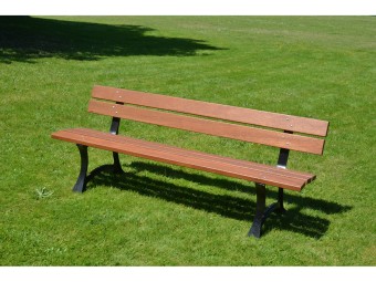 Banc en bois exotique et pieds en fonte Rennes