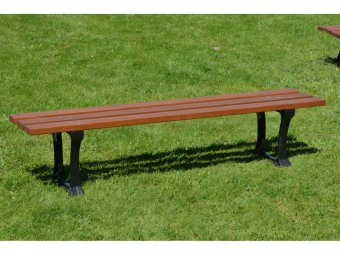 Banquette en bois exotique et pieds en fonte Lilles