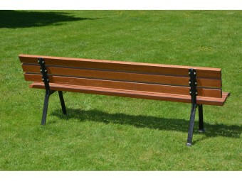 Banc en bois exotique et pieds en fonte Montpellier