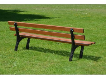 Banc en bois exotique et pieds en fonte Reims