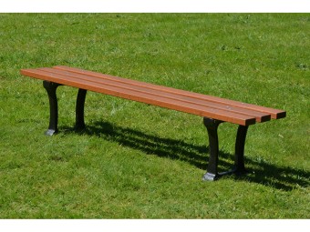 Banquette en bois exotique et pieds en fonte Lilles