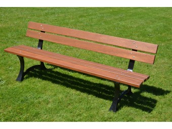 Banc en bois exotique et pieds en fonte Rennes