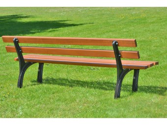 Banc en bois exotique et pieds en fonte Reims