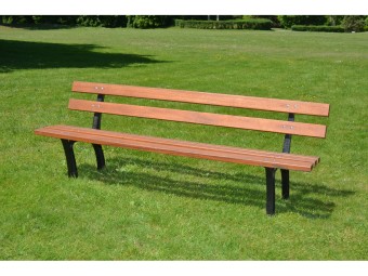 Banc en bois exotique et pieds en fonte Reims