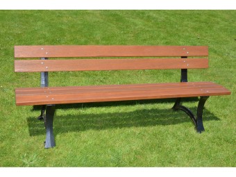 Banc en bois exotique et pieds en fonte Rennes