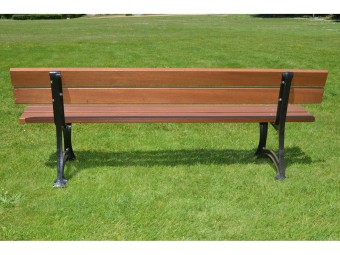 Banc en bois exotique et pieds en fonte Rennes