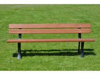 Banc en bois exotique et pieds en fonte Rennes