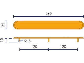 Bande podotactile lisse inox - AISI 316 - POD29