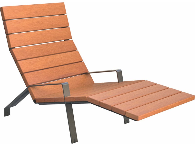 Chaise longue extérieure en bois exotique MINIM10