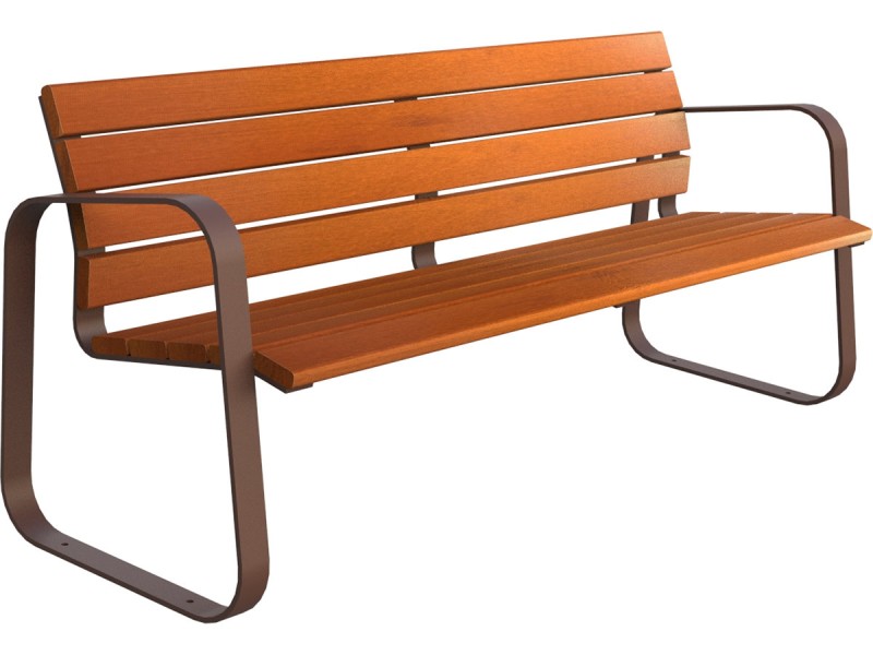 Banc extérieur en bois exotique Marina