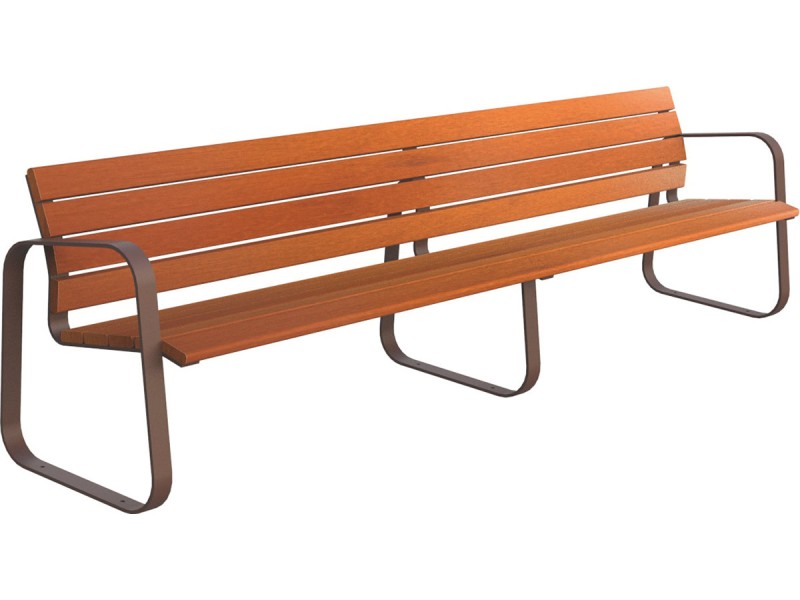 Banc extérieur en bois exotique Marina