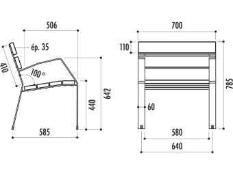 Fauteuil extérieur en bois exotique MINIM10