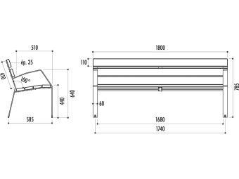 Banc extérieur en bois exotique MINIM10