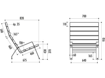 Chaise extérieure en bois exotique MINIM10