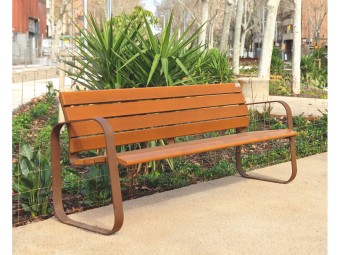 Banc extérieur en bois exotique Marina