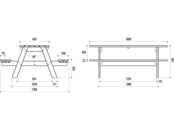Table de pique-nique en WPC (bois composite)
