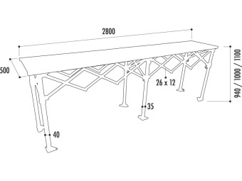 Comptoir pliant et ajustable en hauteur