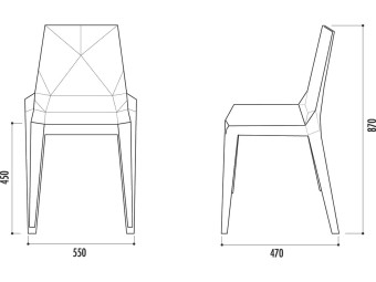 Chaise empilable en polycarbonate Vectra