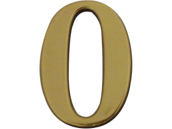 Chiffre adhésif plastique doré n°0 - vendu par lot de 5