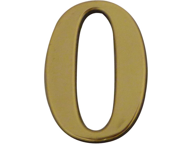 Chiffre adhésif plastique doré n°0 - vendu par lot de 5