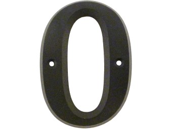 Chiffre de rue zamak avec vis - noir - n°0 - vendu par lot de 5