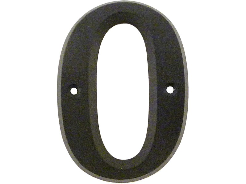 Chiffre de rue zamak avec vis - noir - n°0 - vendu par lot de 5