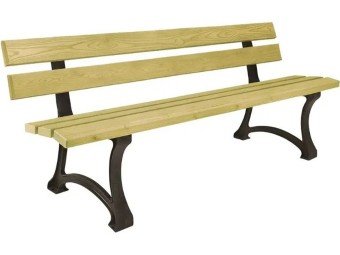 Banc bois en pin et fonte 5 lames Nîmes
