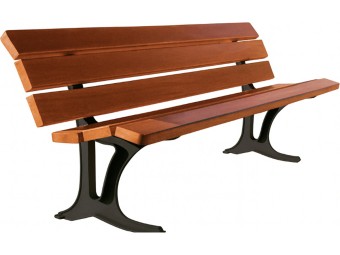 Banc en bois exotique et fonte 6 lames Avignon