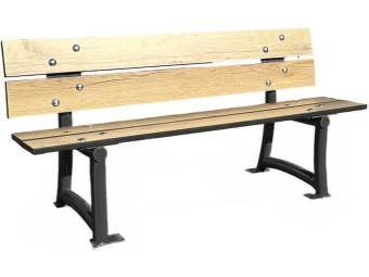 Banc exterieur école HPL et fonte Kids