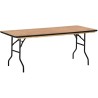 Table rectangulaire pliante en bois exotique 183 cm