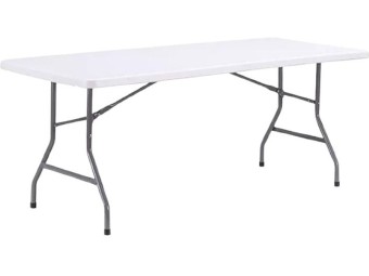 Table rectangulaire pliante blanche ou grise