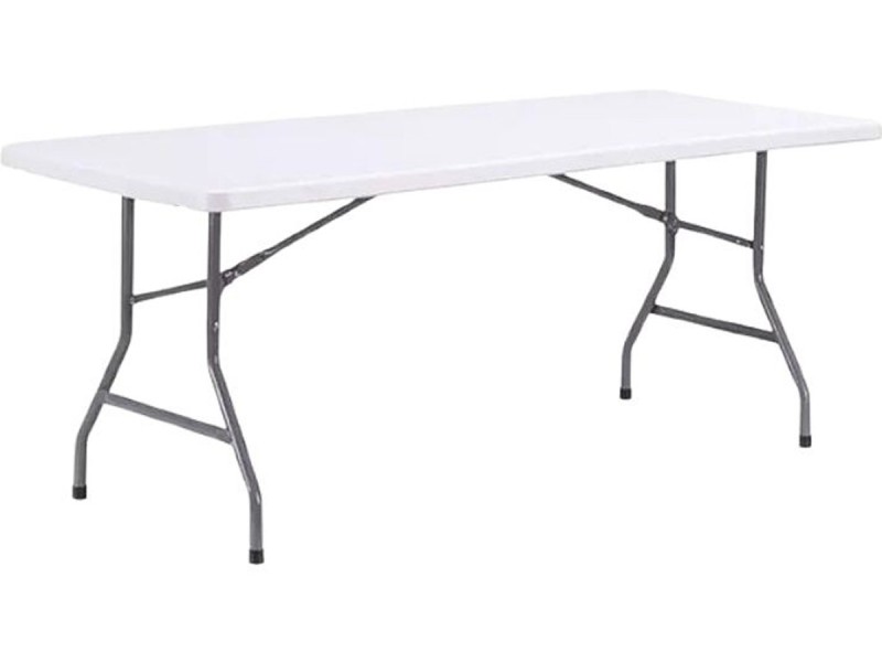 Table rectangulaire pliante blanche ou grise