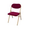 Chaise pliante et assemblable en velours rouge framboise